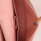 Ultra - Rare Chanel 2003 Caviar Rose Sakura Small Double Flap 24K GP - FashioNica