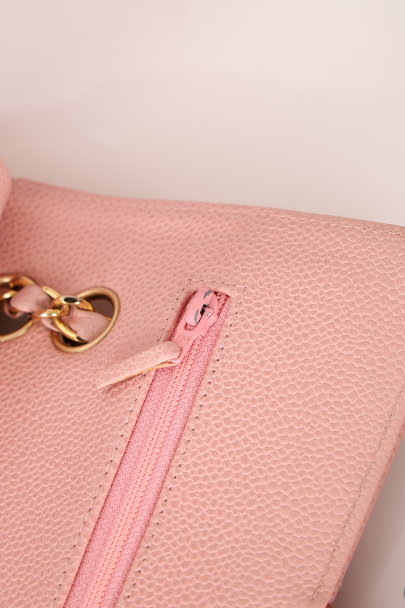 Ultra - Rare Chanel 2003 Caviar Rose Sakura Small Double Flap 24K GP - FashioNica