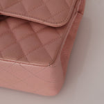 Ultra - Rare Chanel 2003 Caviar Rose Sakura Small Double Flap 24K GP - FashioNica