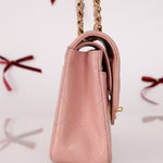 Ultra - Rare Chanel 2003 Caviar Rose Sakura Small Double Flap 24K GP - FashioNica