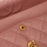 Ultra - Rare Chanel 2003 Caviar Rose Sakura Small Double Flap 24K GP - FashioNica