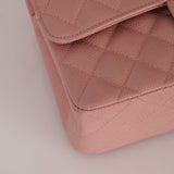 Ultra - Rare Chanel 2003 Caviar Rose Sakura Small Double Flap 24K GP - FashioNica