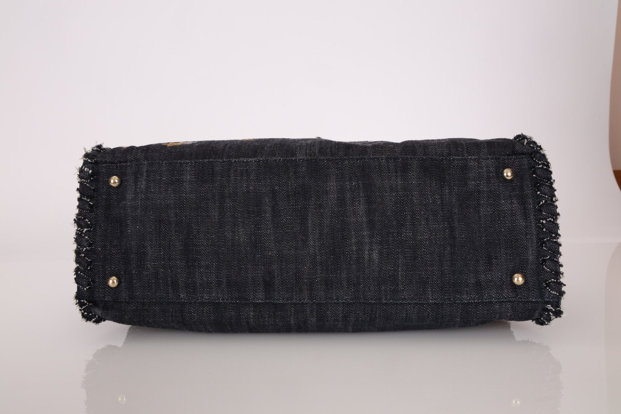 Ultra - Rare Chanel 2006 Airplane Denim Chain Shopping Tote - FashioNica