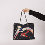 Ultra - Rare Chanel 2006 Airplane Denim Chain Shopping Tote - FashioNica
