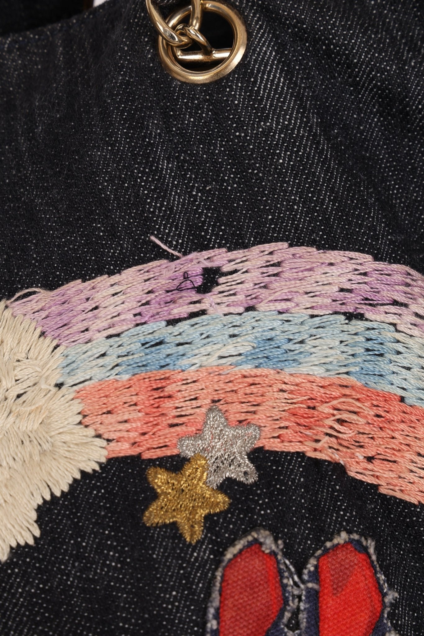 Ultra - Rare Chanel 2006 Airplane Denim Chain Shopping Tote - FashioNica