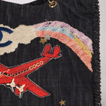 Ultra - Rare Chanel 2006 Airplane Denim Chain Shopping Tote - FashioNica