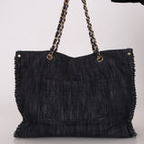 Ultra - Rare Chanel 2006 Airplane Denim Chain Shopping Tote - FashioNica