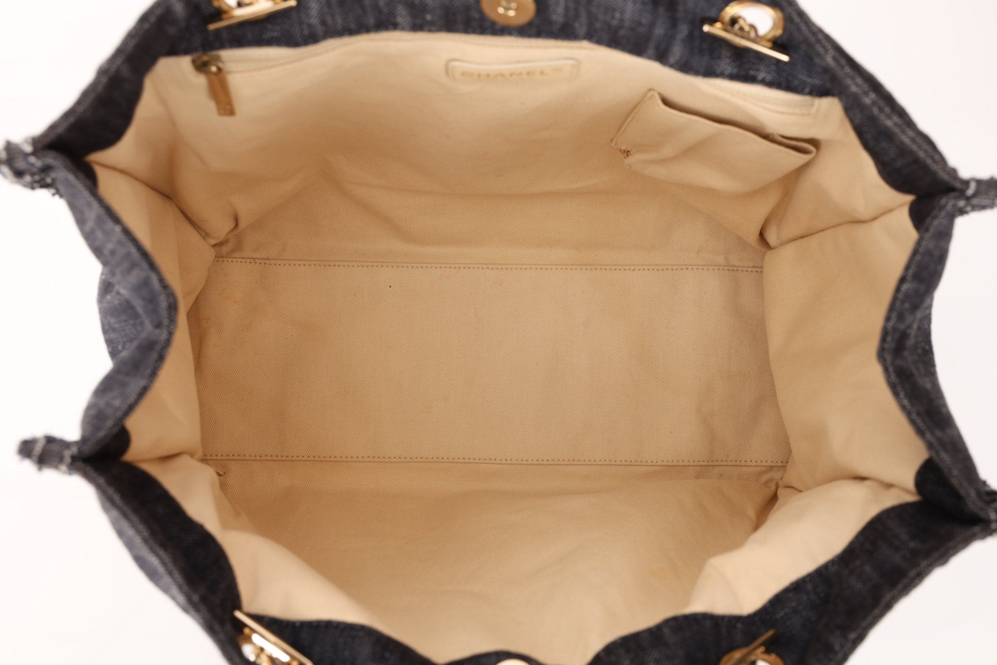 Ultra - Rare Chanel 2006 Airplane Denim Chain Shopping Tote - FashioNica