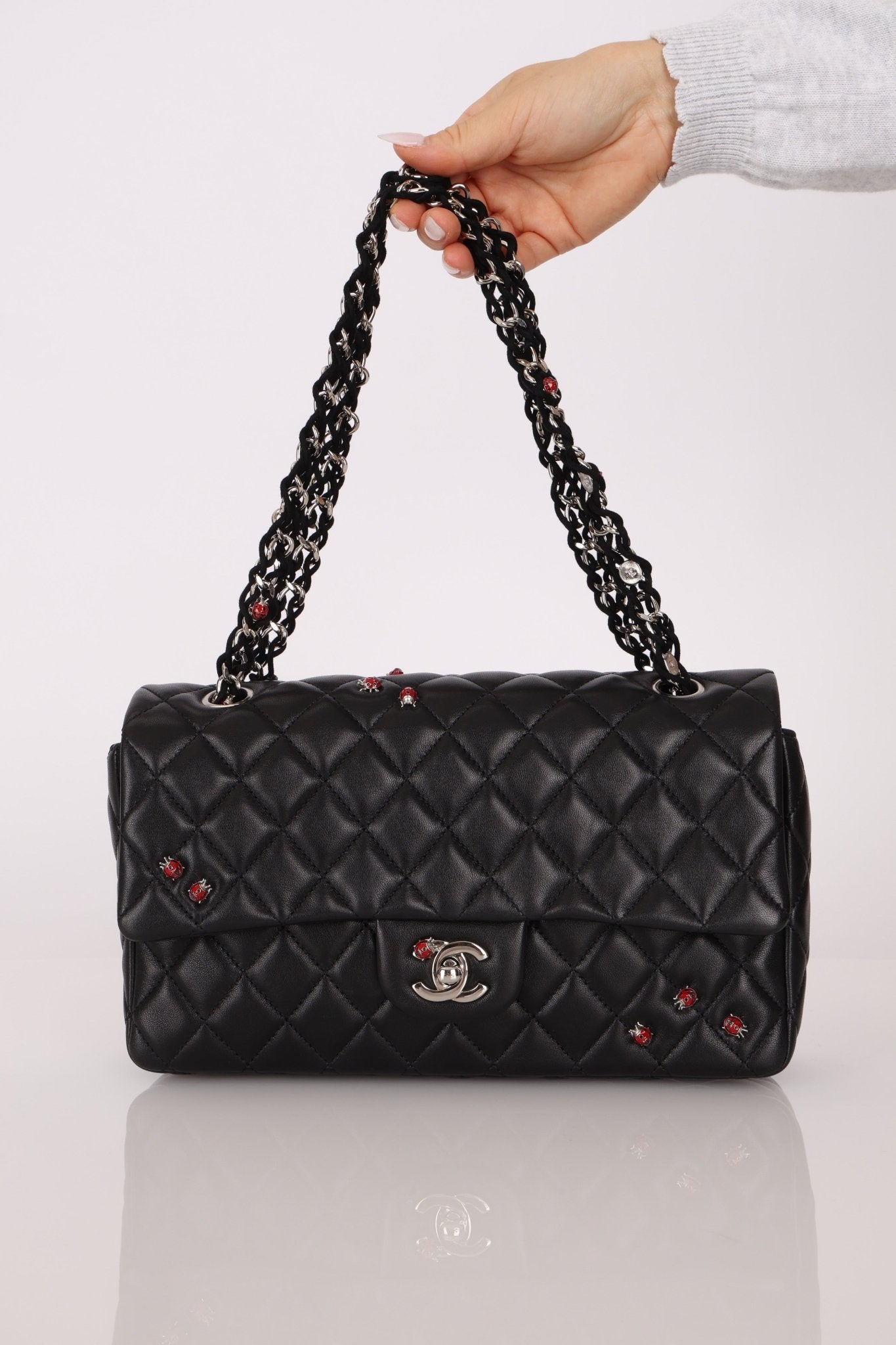 Ultra - Rare Chanel 2011 Lambskin Classic Medium Lady Bug Single Flap - FashioNica