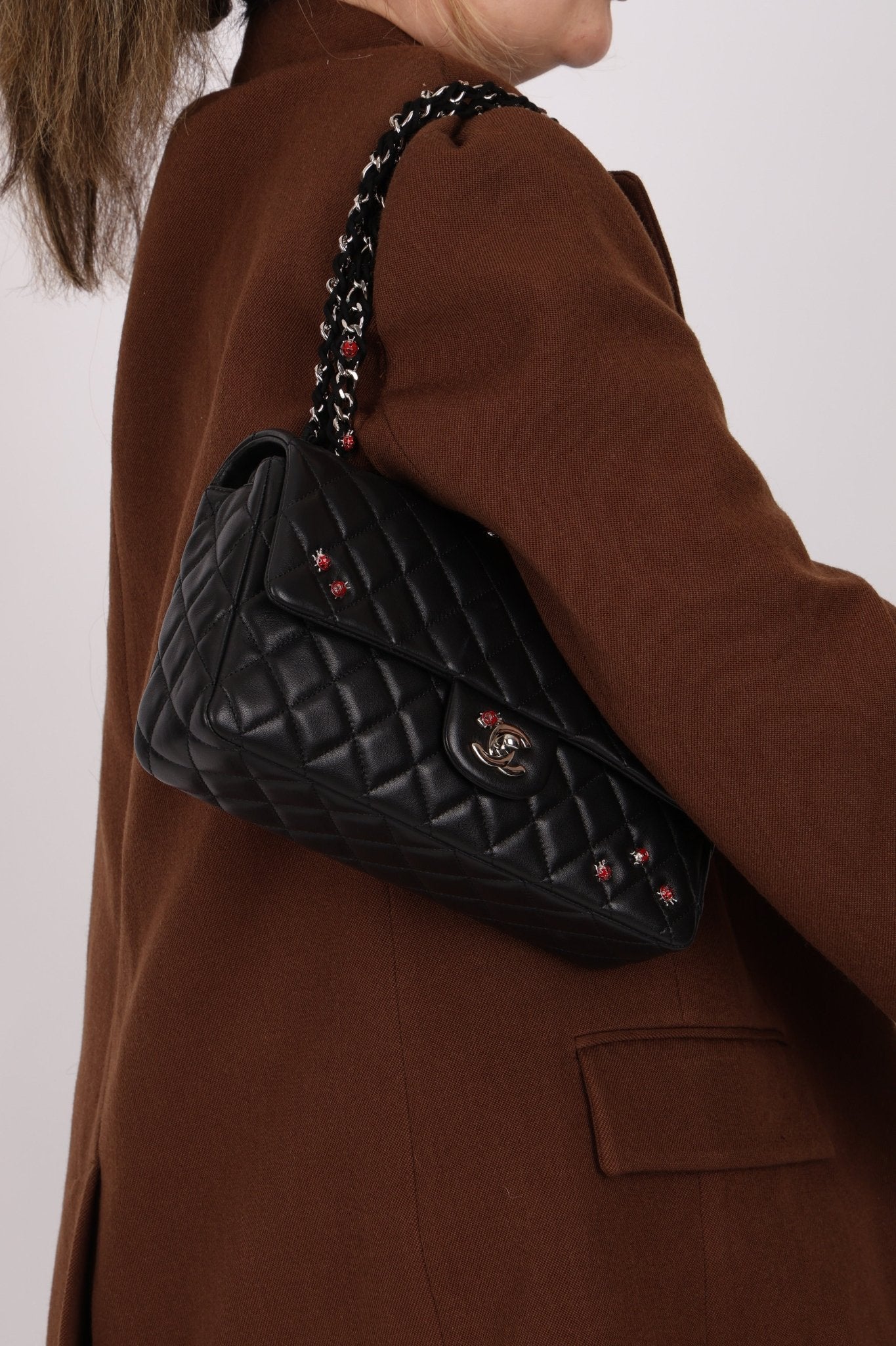 Ultra - Rare Chanel 2011 Lambskin Classic Medium Lady Bug Single Flap - FashioNica