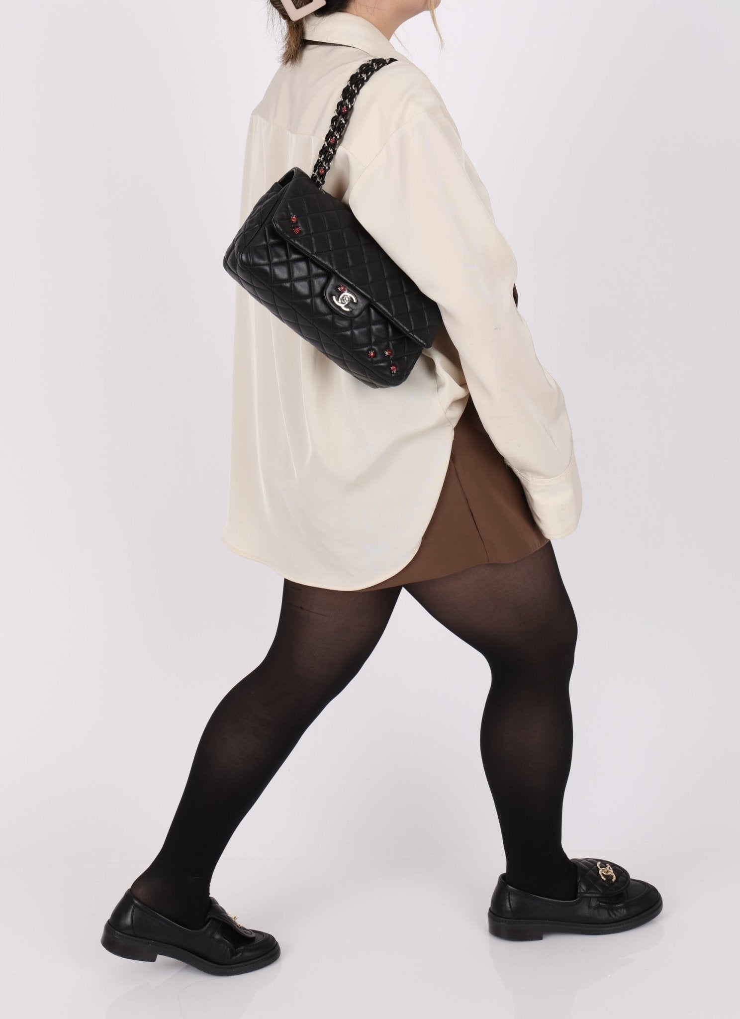 Ultra - Rare Chanel 2011 Lambskin Ladybug Classic Flap Bag - FashioNica