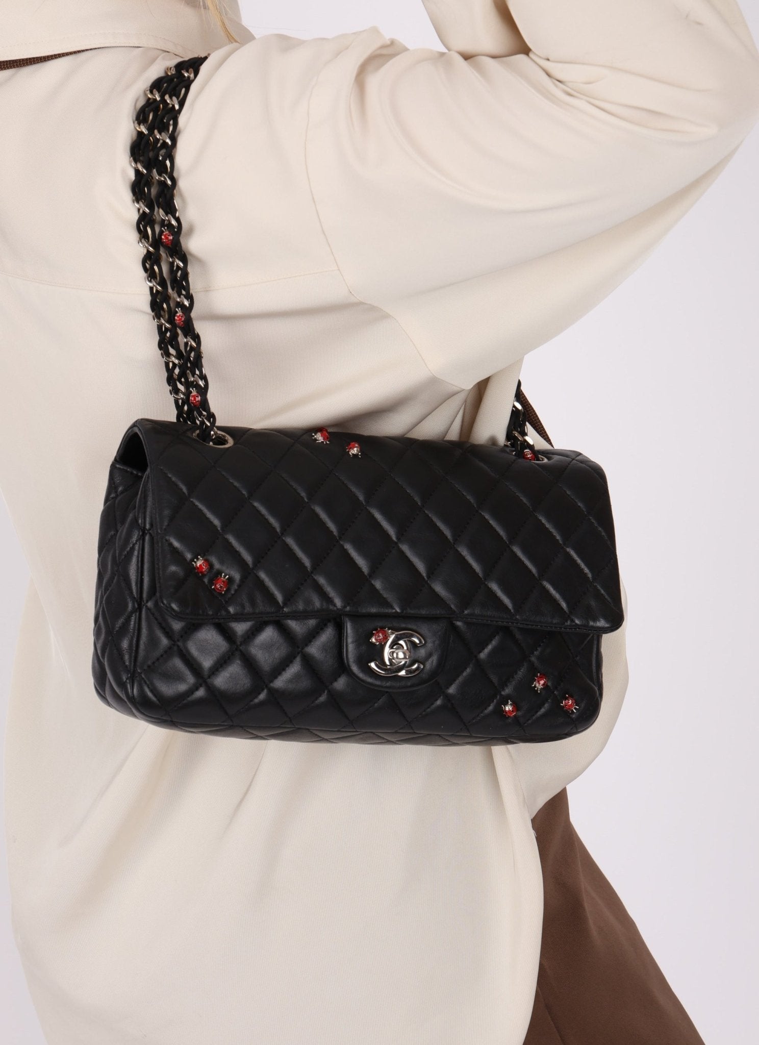 Ultra - Rare Chanel 2011 Lambskin Ladybug Classic Flap Bag - FashioNica
