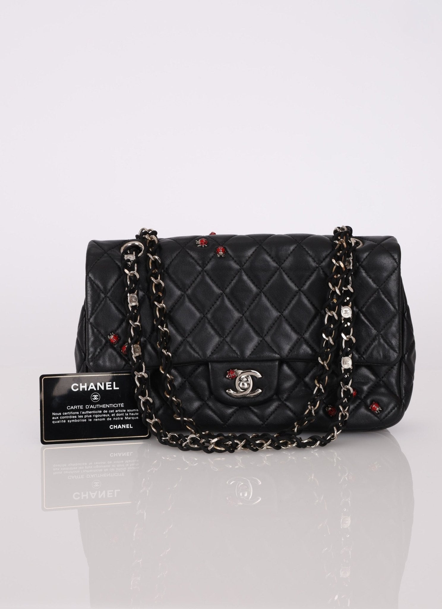 Ultra - Rare Chanel 2011 Lambskin Ladybug Classic Flap Bag - FashioNica
