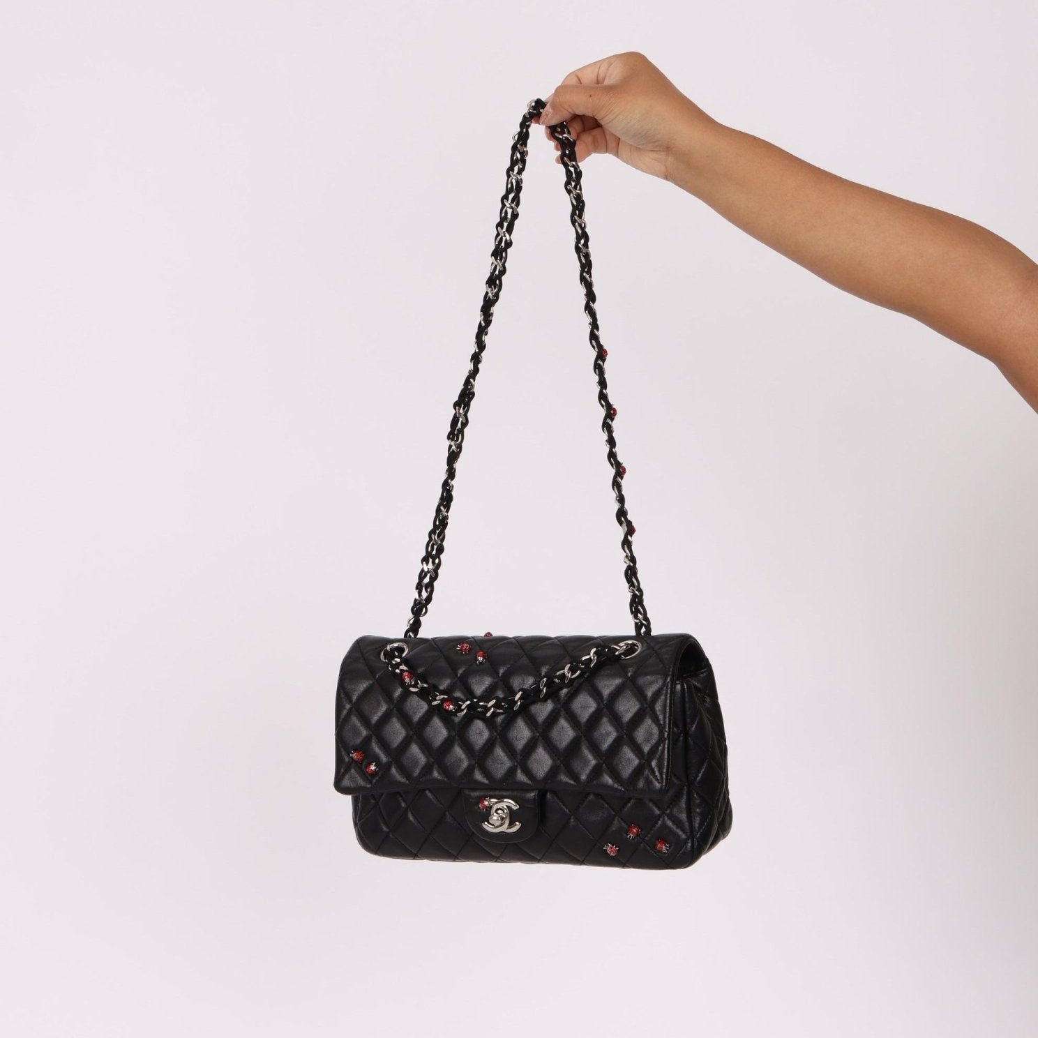 Ultra - Rare Chanel 2011 Lambskin Ladybug Medium Classic Flap Bag - FashioNica