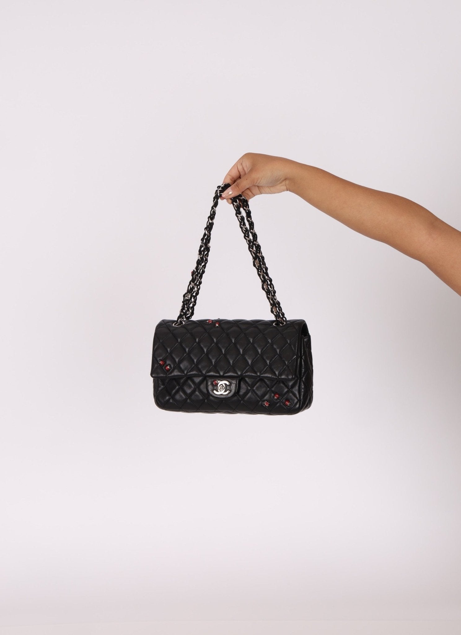 Ultra - Rare Chanel 2011 Lambskin Ladybug Medium Classic Flap Bag - FashioNica