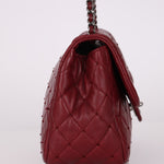 Ultra - Rare Chanel 2012 Bordeaux Beaded Lambskin Single Flap - FashioNica