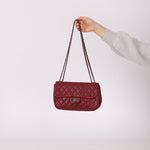 Ultra - Rare Chanel 2012 Bordeaux Beaded Lambskin Single Flap - FashioNica
