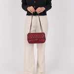 Ultra - Rare Chanel 2012 Bordeaux Beaded Lambskin Single Flap - FashioNica