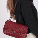 Ultra - Rare Chanel 2012 Bordeaux Beaded Lambskin Single Flap - FashioNica