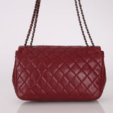 Ultra - Rare Chanel 2012 Bordeaux Beaded Lambskin Single Flap - FashioNica