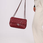 Ultra - Rare Chanel 2012 Bordeaux Beaded Lambskin Single Flap - FashioNica