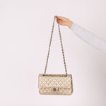 Ultra - Rare Chanel 2015 Metallic Gold Beaded Paris - Dubai Double Flap - FashioNica