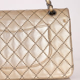 Ultra - Rare Chanel 2015 Metallic Gold Beaded Paris - Dubai Double Flap - FashioNica