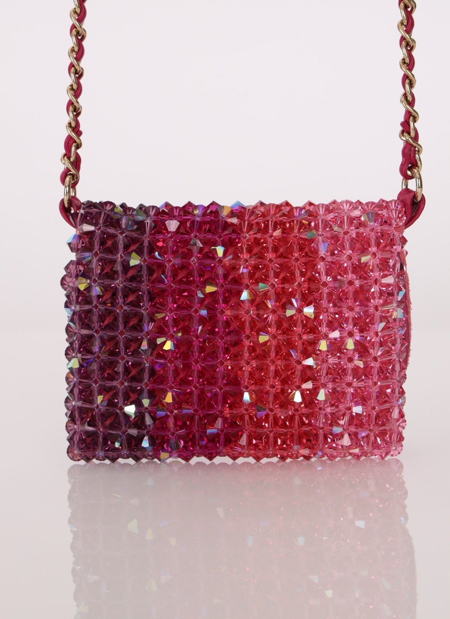 Ultra - Rare Chanel 2020 Crystal Mini Ombre Flap Bag - FashioNica