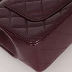 Ultra - Rare Chanel 2024 Bordeaux Lambskin Mini Rectangular Rose Gold Hardware Flap Bag - FashioNica