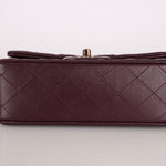 Ultra - Rare Chanel 2024 Bordeaux Lambskin Mini Rectangular Rose Gold Hardware Flap Bag - FashioNica