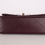 Ultra - Rare Chanel 2024 Bordeaux Lambskin Mini Rectangular Rose Gold Hardware Flap Bag - FashioNica