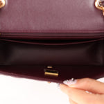 Ultra - Rare Chanel 2024 Bordeaux Lambskin Mini Rectangular Rose Gold Hardware Flap Bag - FashioNica