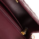 Ultra - Rare Chanel 2024 Bordeaux Lambskin Mini Rectangular Rose Gold Hardware Flap Bag - FashioNica