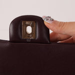 Ultra - Rare Chanel 2024 Bordeaux Lambskin Mini Rectangular Rose Gold Hardware Flap Bag - FashioNica