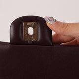 Ultra - Rare Chanel 2024 Bordeaux Lambskin Mini Rectangular Rose Gold Hardware Flap Bag - FashioNica