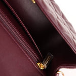 Ultra - Rare Chanel 2024 Bordeaux Lambskin Mini Rectangular Rose Gold Hardware Flap Bag - FashioNica