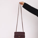 Ultra - Rare Chanel 2024 Bordeaux Lambskin Mini Rectangular Rose Gold Hardware Flap Bag - FashioNica