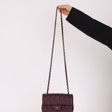 Ultra - Rare Chanel 2024 Bordeaux Lambskin Mini Rectangular Rose Gold Hardware Flap Bag - FashioNica