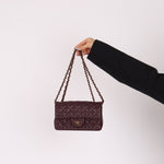 Ultra - Rare Chanel 2024 Bordeaux Lambskin Mini Rectangular Rose Gold Hardware Flap Bag - FashioNica