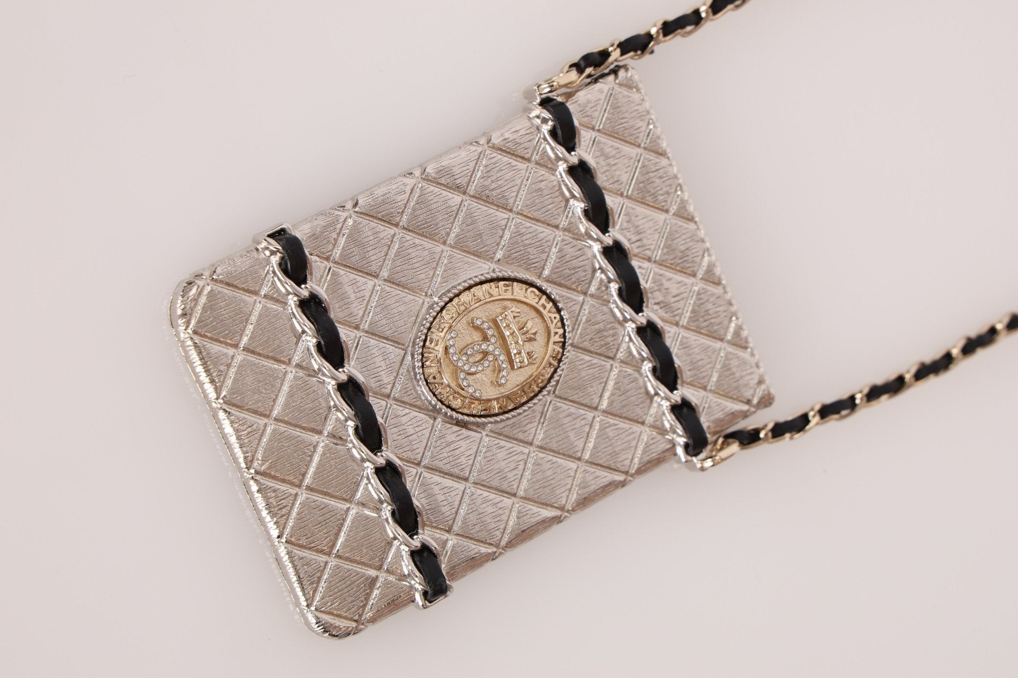 Ultra - Rare Chanel Metal Cardholder on Chain - FashioNica