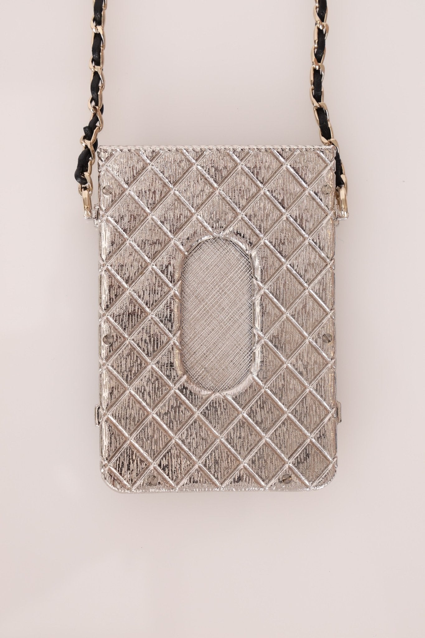 Ultra - Rare Chanel Metal Cardholder on Chain - FashioNica