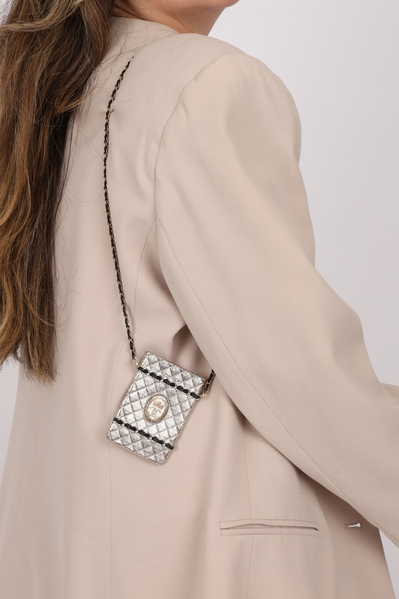 Ultra - Rare Chanel Metal Cardholder on Chain - FashioNica