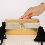 Ultra - Rare Fendi 1960s Gold Roma Coin Clasp Clutch - FashioNica
