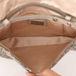 Ultra - Rare Fendi 2003 Karung Trimmed Metallic Beaded Zucchino Mini Baguette - FashioNica