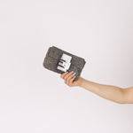 Ultra - Rare Fendi 2003 Karung Trimmed Metallic Beaded Zucchino Mini Baguette - FashioNica