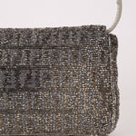 Ultra - Rare Fendi 2003 Karung Trimmed Metallic Beaded Zucchino Mini Baguette - FashioNica