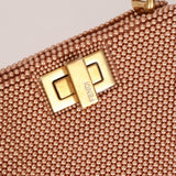 Ultra - Rare Fendi 2021 Haute Couture Light Pink Pearl and Velvet Small Peekaboo - FashioNica