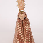 Ultra - Rare Fendi 2021 Haute Couture Light Pink Pearl and Velvet Small Peekaboo - FashioNica