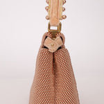 Ultra - Rare Fendi 2021 Haute Couture Light Pink Pearl and Velvet Small Peekaboo - FashioNica