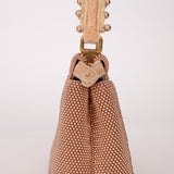 Ultra - Rare Fendi 2021 Haute Couture Light Pink Pearl and Velvet Small Peekaboo - FashioNica